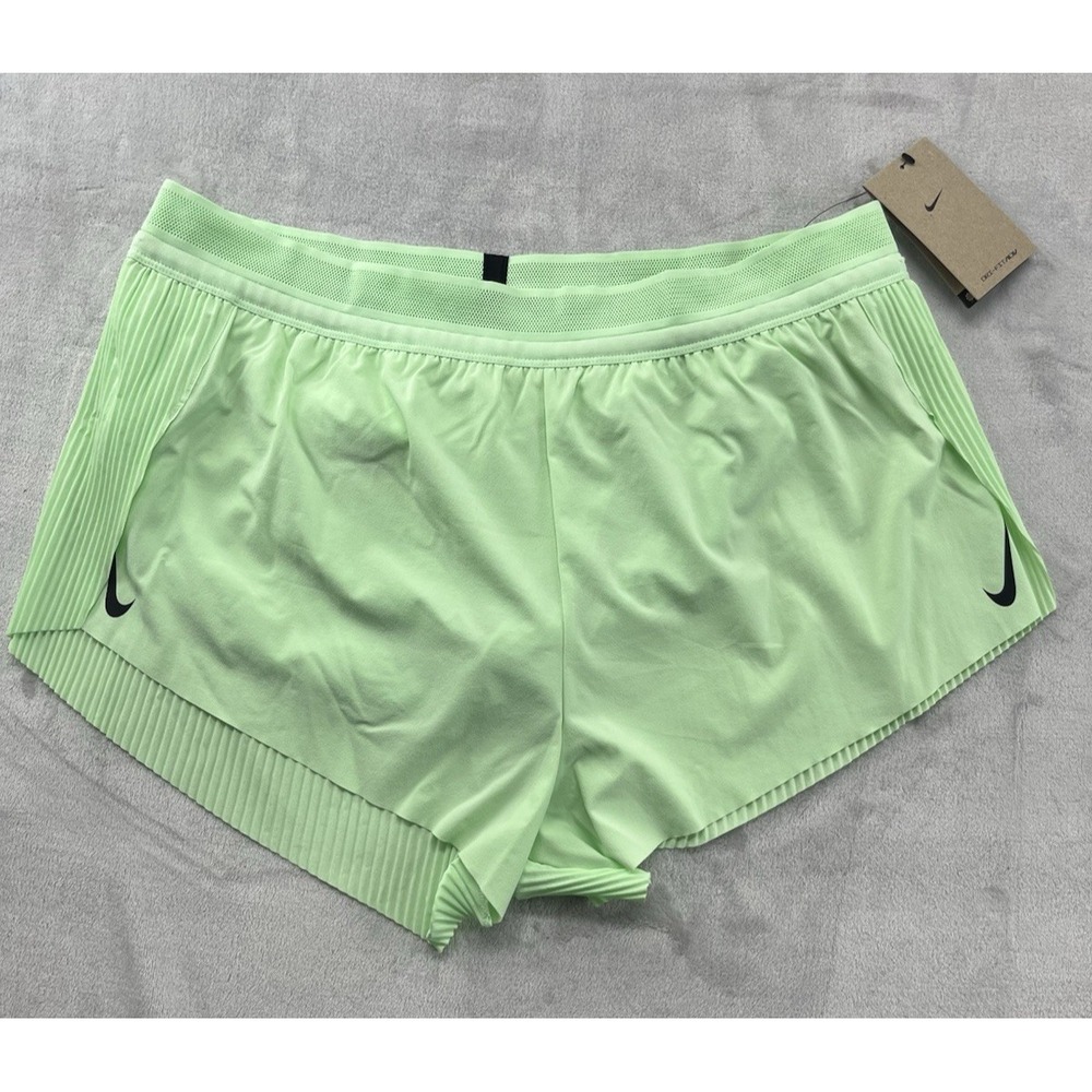 Nike AeroSwift 3'' Short Women XL Green DRI-FIT ADV Brief-Lined Running Gym